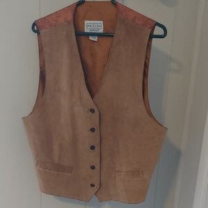 Arizona Jean Company Tan Genuine Leather Suede Vest